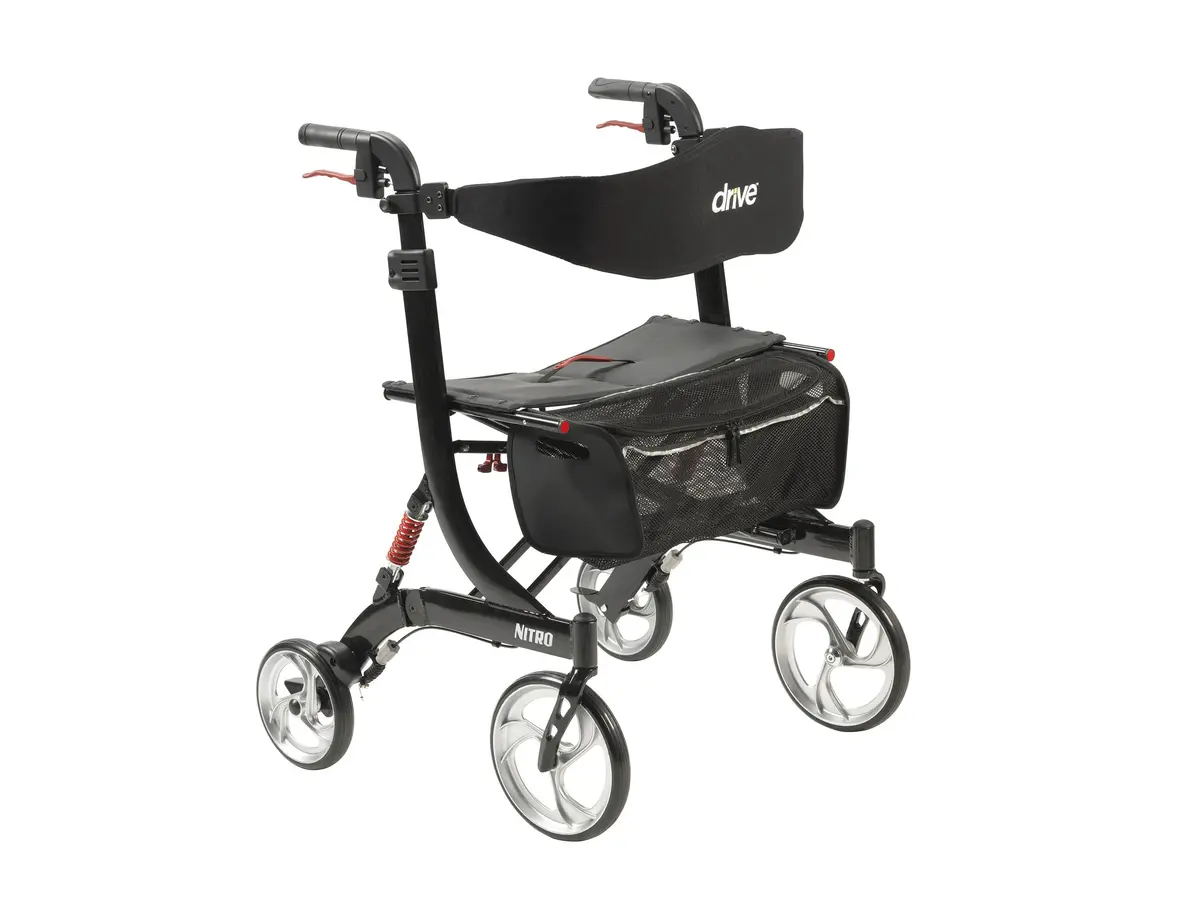 Nitro Euro Style Rollator Rolling Walker, Heavy Duty, Black 1
