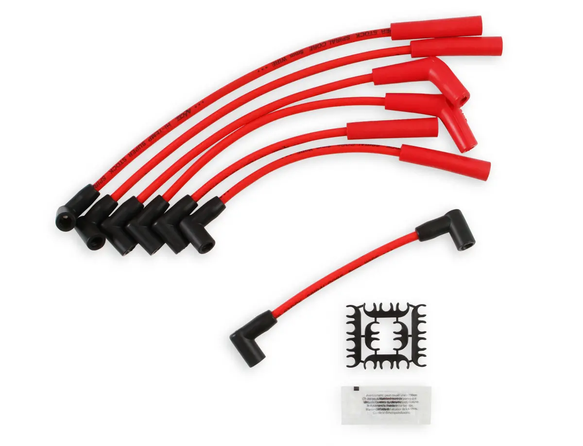 Accel Spark Plug Wire Set - Super Stock Spiral Core 8Mm - Jeep L6 - Red 1