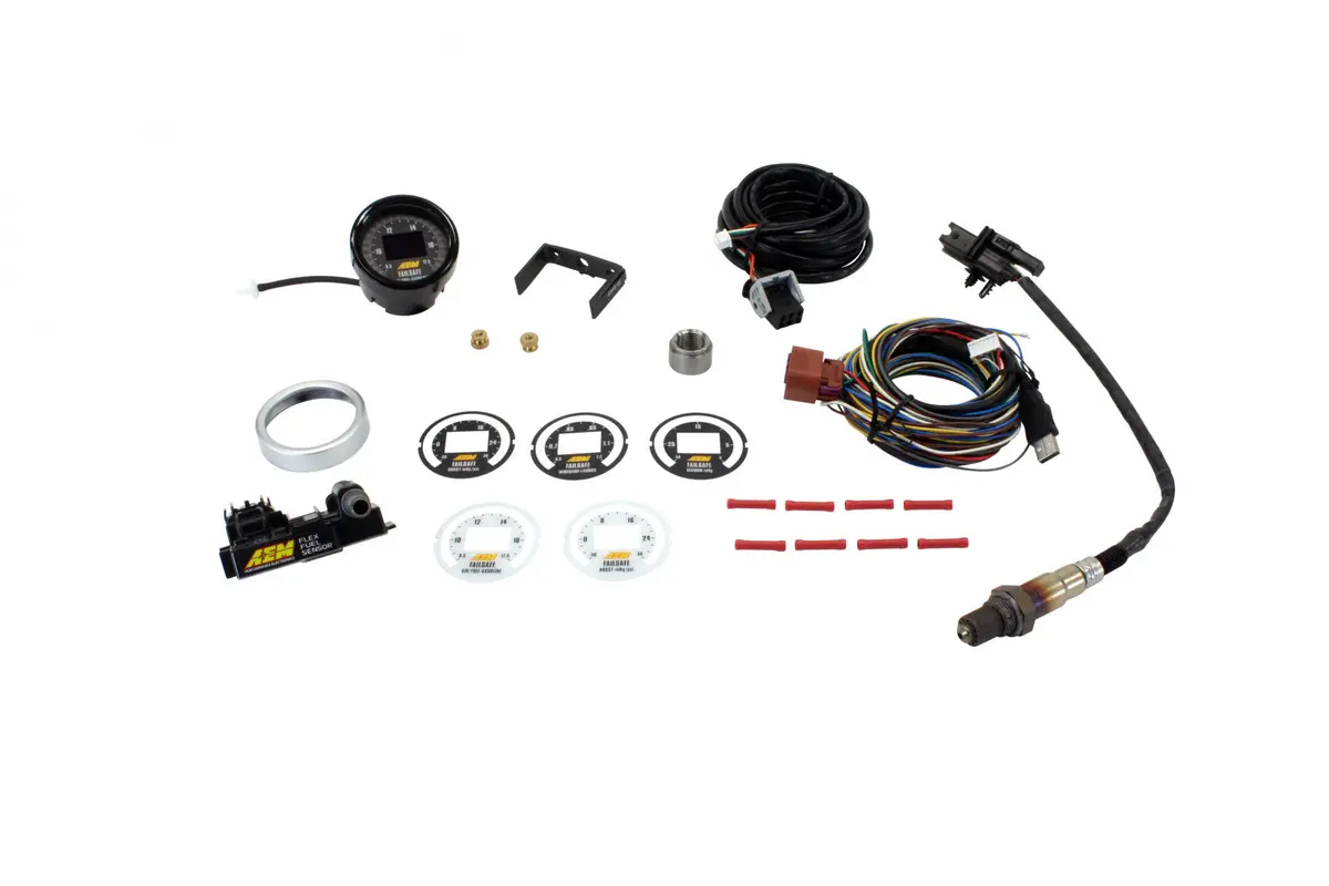 Aem Digital Flex Fuel Wideband Failsafe Gauge With Fuel Flow Sensor 1