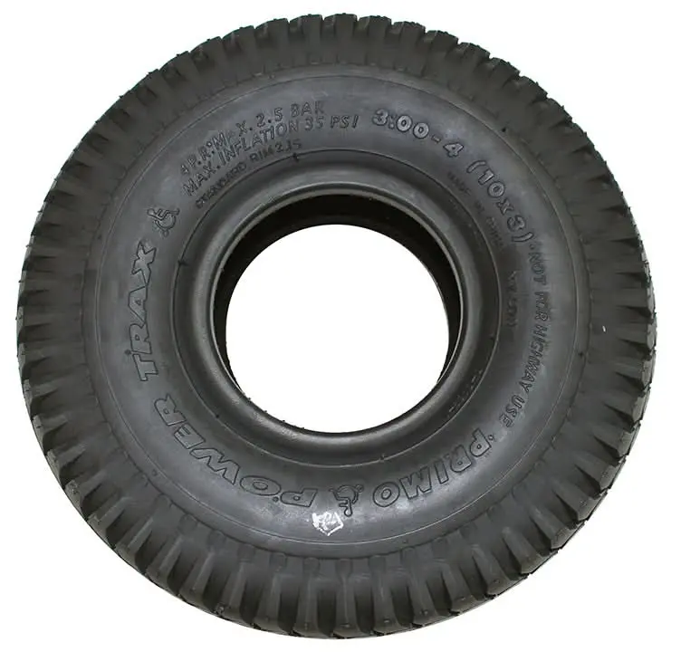 10"X3" (3.00-4, 260X85) Black Pneumatic Mobility Tire With Powertrax C248 Tread 1