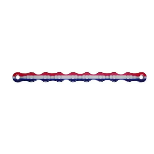 112 Link 1/8" Red White & Blue Tricolor Bike Chain With Master Link 1