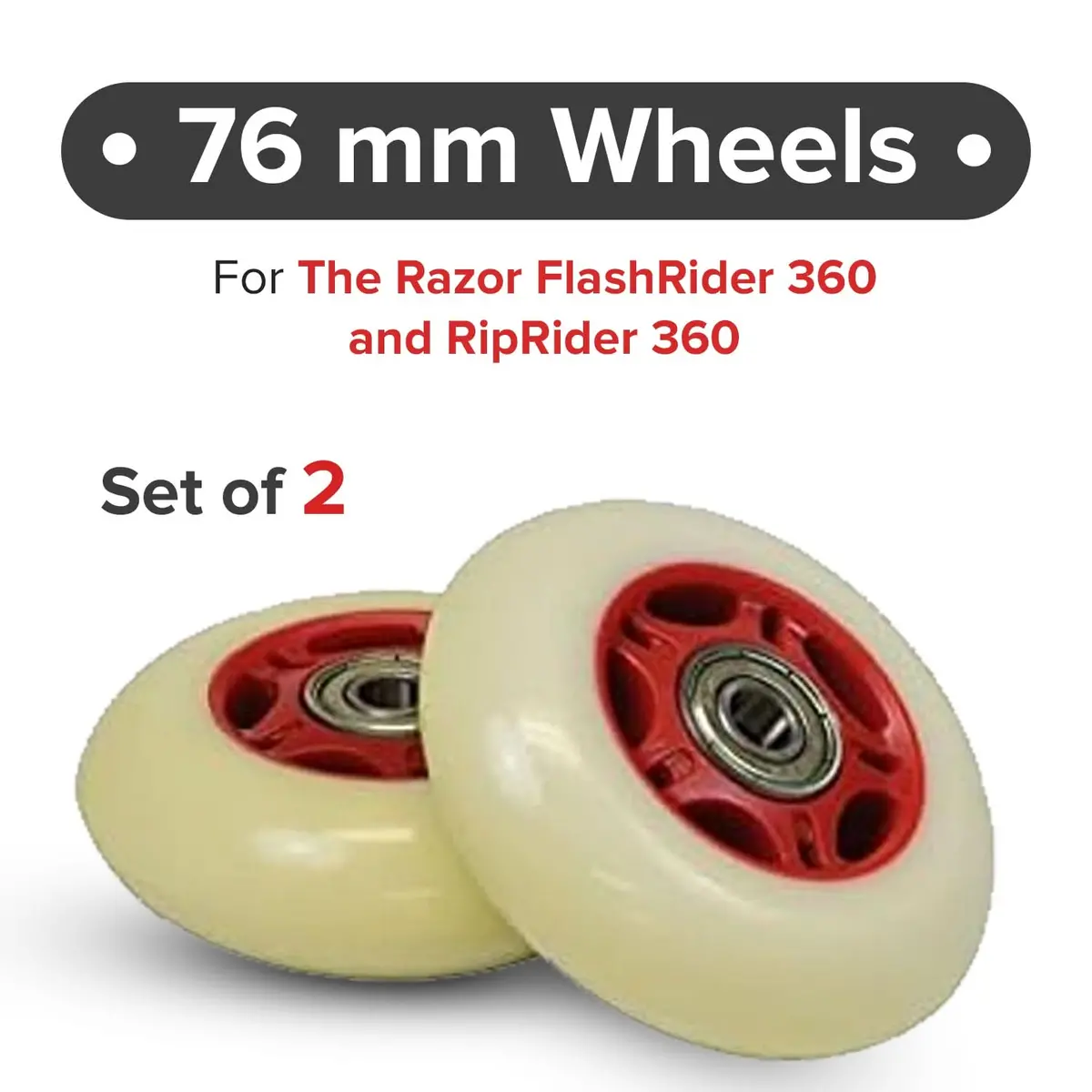 76 Mm Wheels For The Razor Flashrider 360 And Riprider 360 (Set Of 2) 7