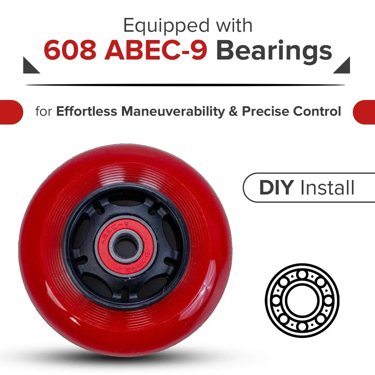 76 Mm Scooter Wheels With Bearings (Set Of 2) 4