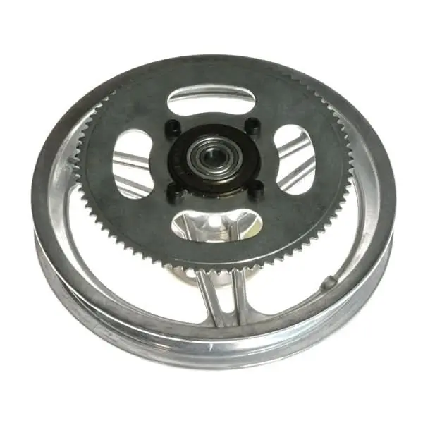 12-1/2'' X 2-1/4" Rear Rim With Straight Spokes & 80 Tooth #25 Chain Sprocket 1