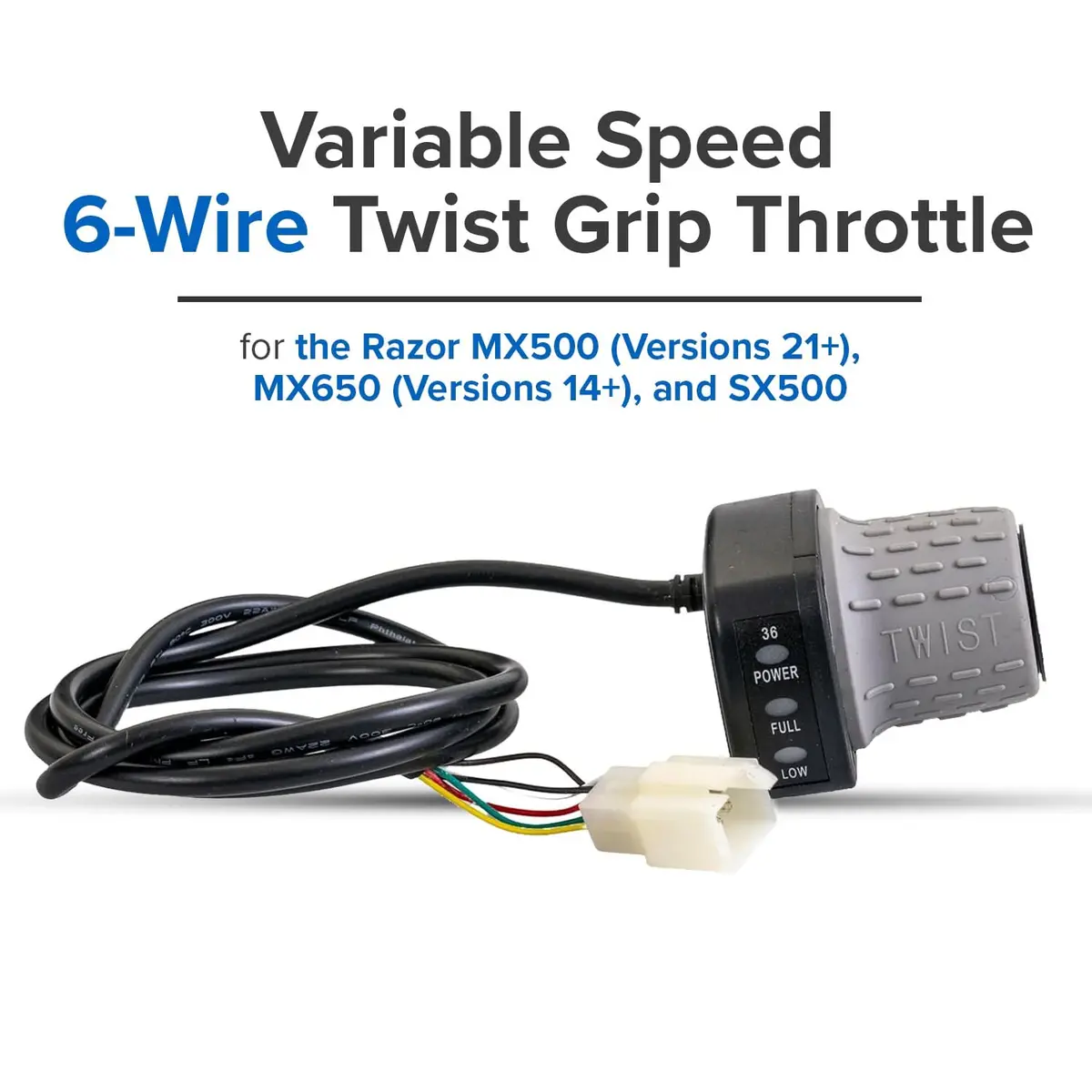 Razor Variable Speed 6-Wire Twist Grip Throttle For The Razor Mx500, Versions 21+ 2