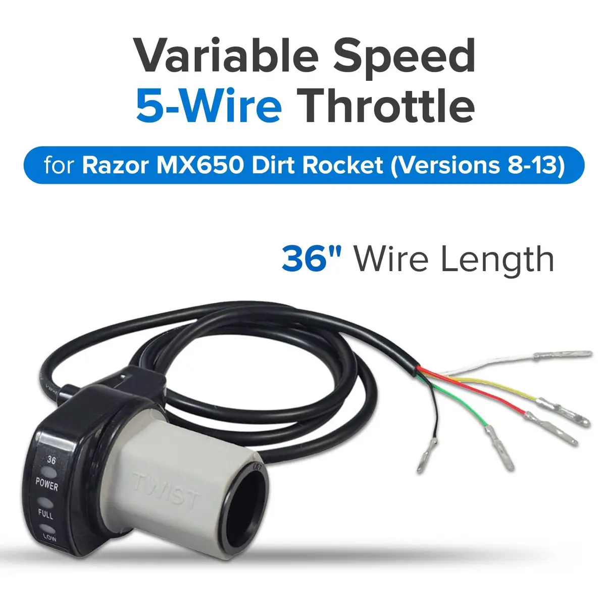 Razor Variable Speed 5-Wire Twist Grip Throttle For Razor Mx650 Dirt Rocket, Versions 8-13 2
