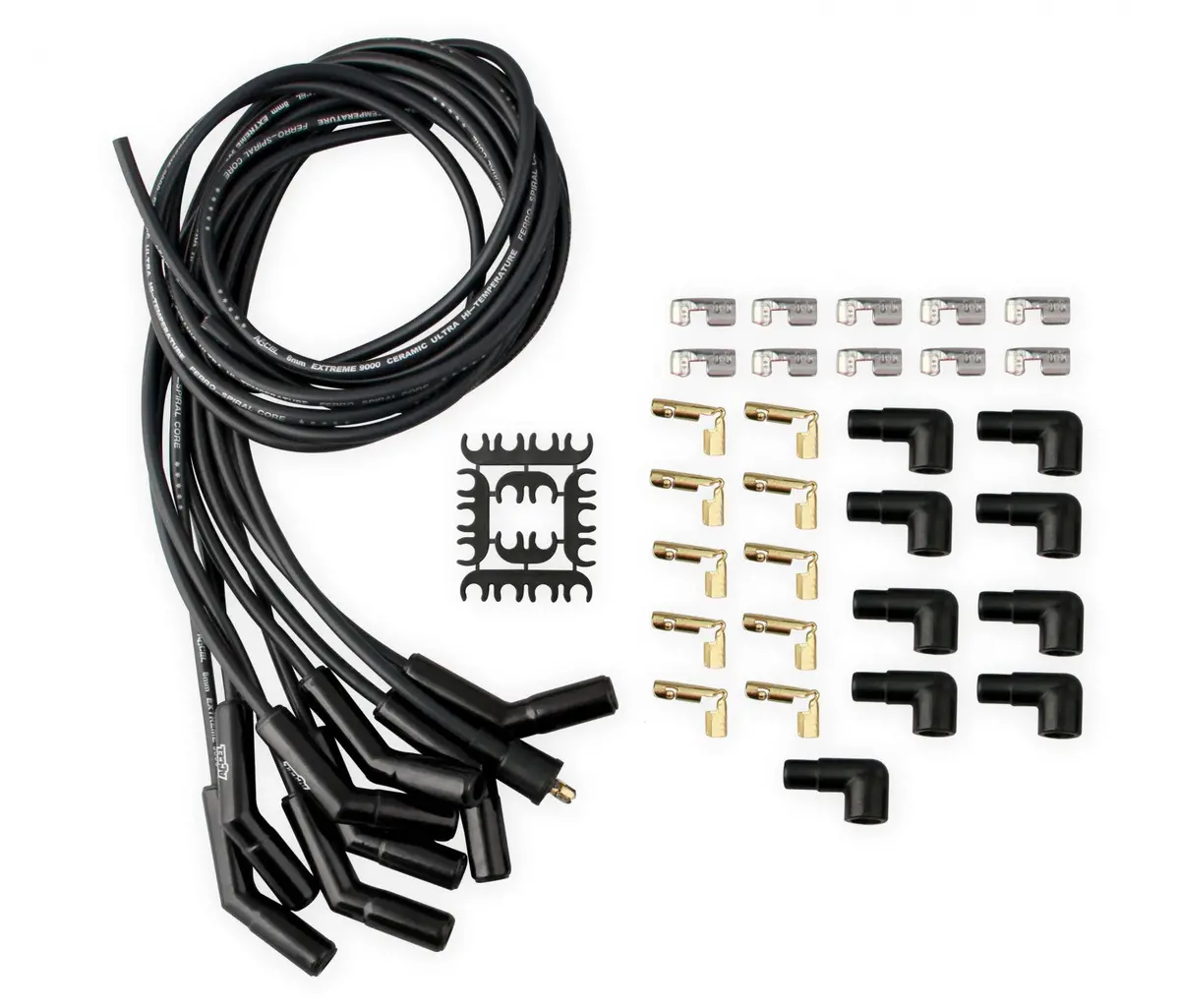 Accel Spark Plug Wire Set - Universal - 135 Deg Black Ceramic Boots 1