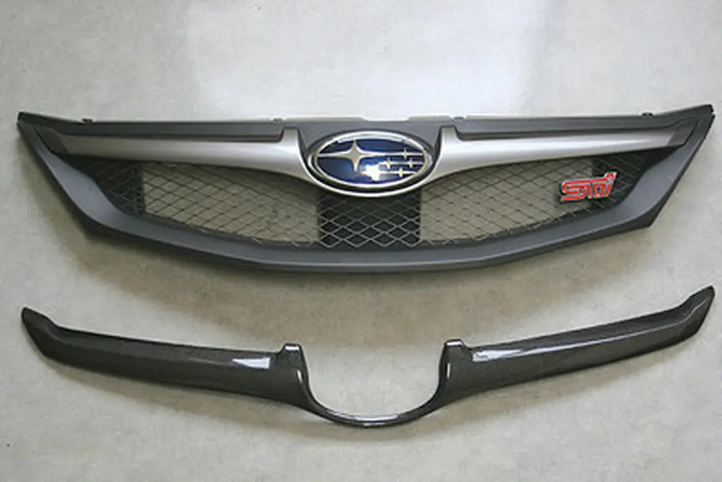 Cs979grfc - Charge Speed 2008-2010 Subaru All Wrx Sti Gr-B Hatchback Carbon Front Grill Finisher For Oem Grill 1