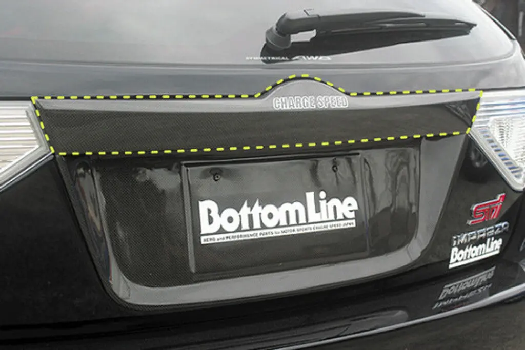 Cs979lpugc - Charge Speed 2008-2014 Subaru Impreza/ Wrx 5Dr. Gr-B Hatchback Carbon License Plate Upper Garnish For Oem Hatch 1