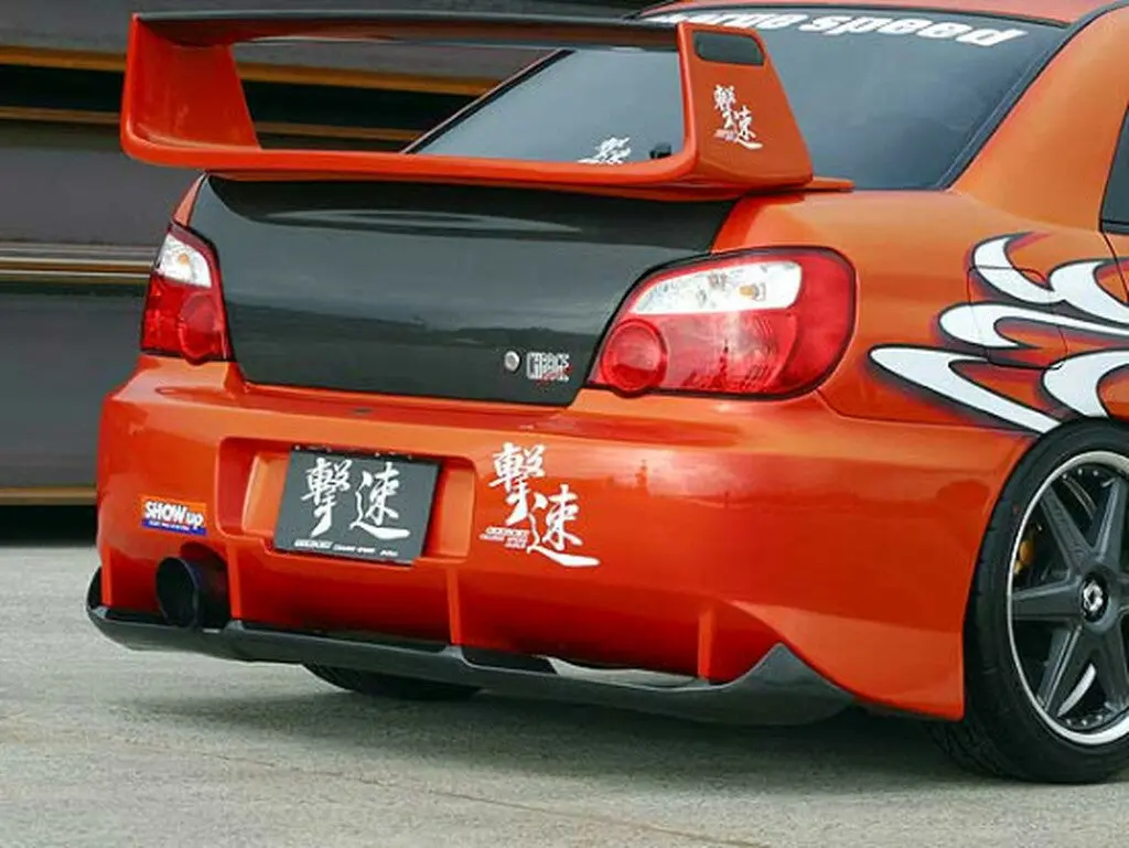 Cs978rb2 - Charge Speed 2002-2003 Subaru Impreza Gd-B 4Dr. Round Eye Type-2 Rear Bumper With Carbon Diffuser 1