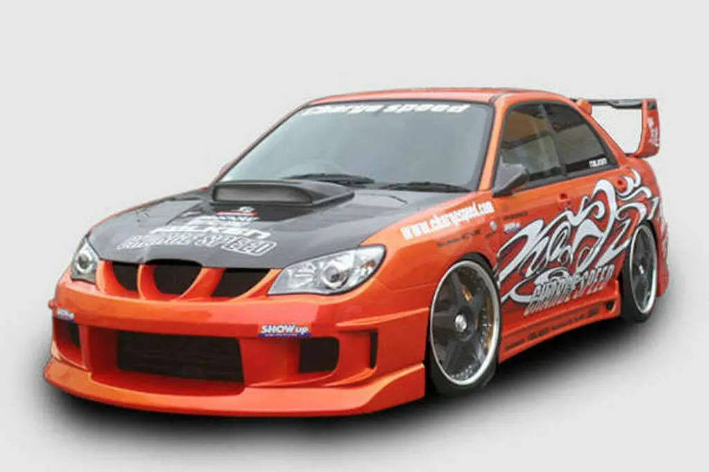 Cs975hc - Charge Speed 2006-2007 Subaru Impreza Wrx Gd-F Hawkeye Oem Carbon Hood With Carbon Hood Scoop Japanese Cfrp 1