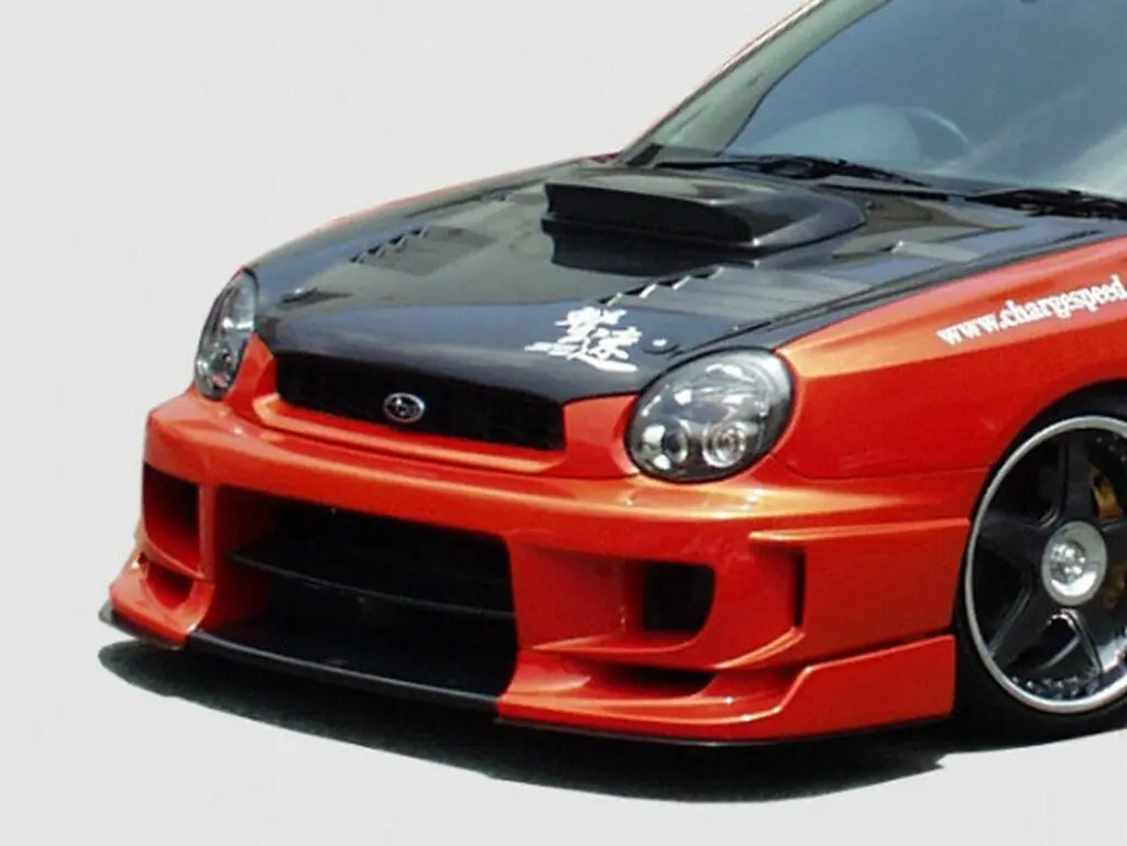 Cs978fbs - Charge Speed 2002-2003 Subaru Impreza Gd-A Zenki/ Round Eye Model Type-2 Front Bumper With Straight Carbon Center Flap 1