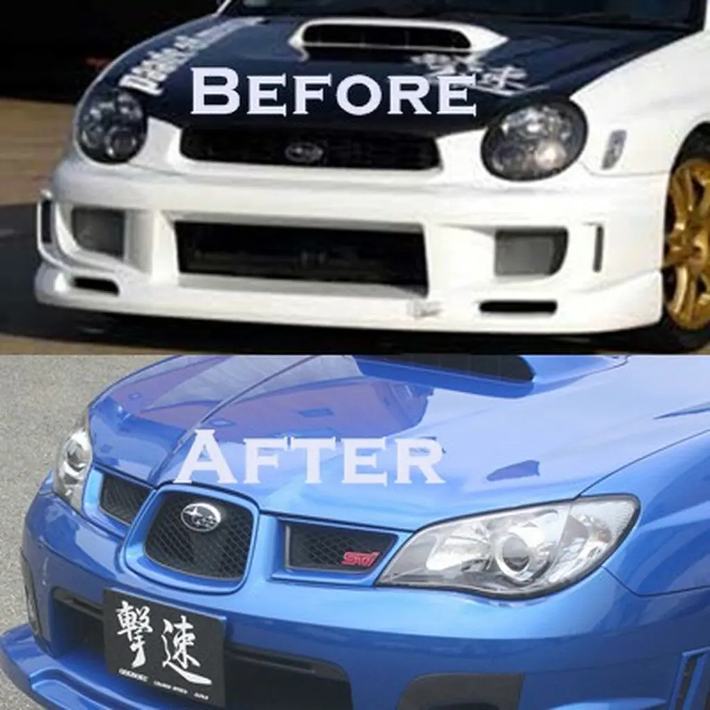 Cs975fel - Charge Speed 2002-2003 Subaru Impreza Gd-A Zenki/ Round Eye Model Face Lift Kit To 2006-2007 Gd-B Hawk Light Style 1