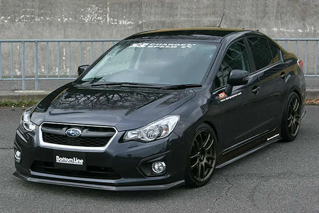 Cs9732flkc - Charge Speed 2012-2015 Subaru Impreza Sedan Gj 4Dr Sedan Bottom Line Carbon Full Lip Kit With Oem Side Skirts Model 1
