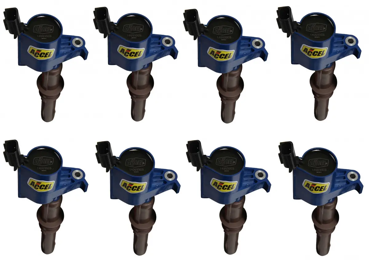 Accel Igntion Coil - Super Coil - 2008-2014 Ford 4.6L/5.4L/6.8L 3-Valve Engine , Blue, 8-Pack 1