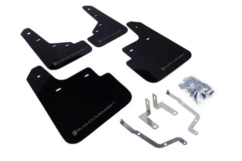 Rally Armor 2014+ Mazda3/Mazdaspeed3 Ur Black Mud Flap W/ Grey Logo 1