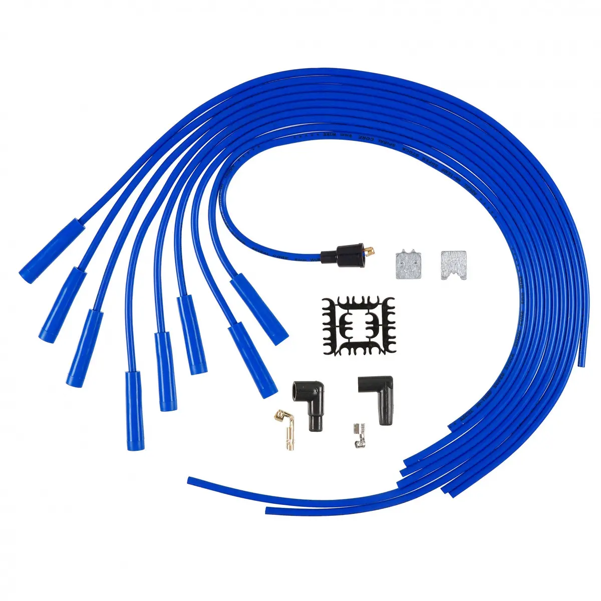 Accel Spark Plug Wire Set - 8Mm - Universal - Blue Wire With Blue Straight Boots 1