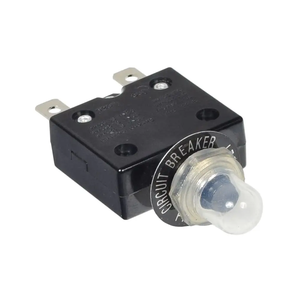 Premium 35 Amp (35A) 50Vdc 125/250Vac Push-Button Reset Circuit Breaker With Metal Threaded Collar For Mobility Scooters 1