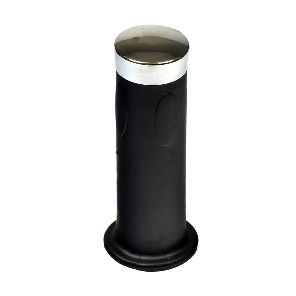 4-1/2" Rubber Handlebar Grip With Chrome End Cap (Single Grip) 1