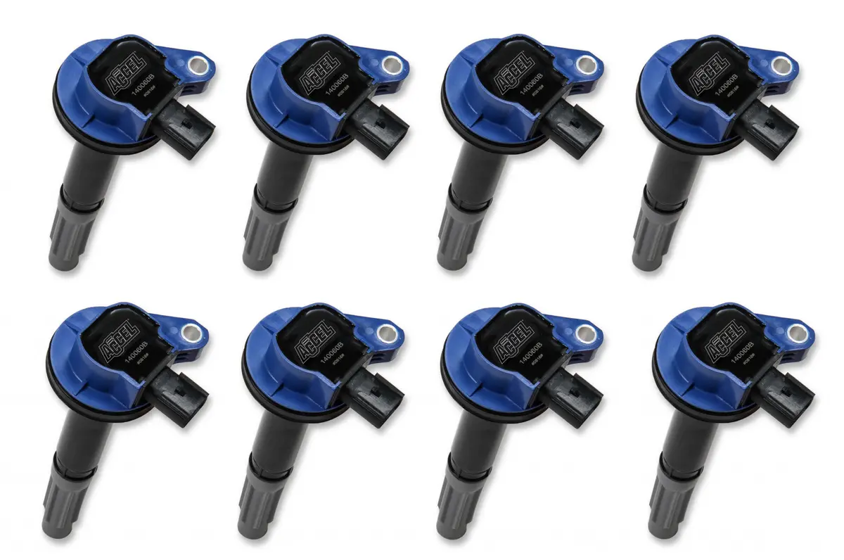 Accel Ignition Coils Super Coil Series 2011-2016 Ford 5.0L Coyote Engines, Blue, 8-Pack 1
