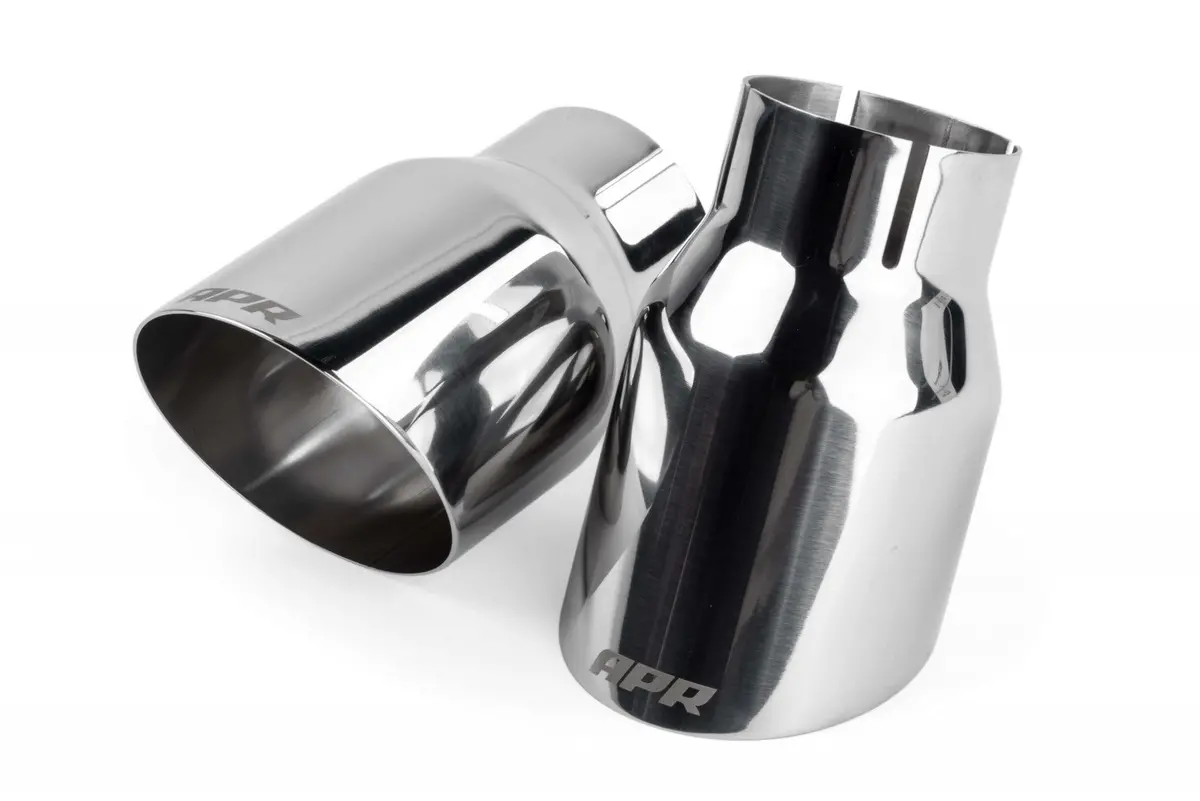 Apr Single-Walled 3.5" Slash-Cut Tips (Polished Silver) - Set Of 2 1