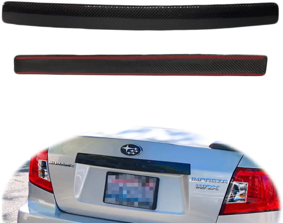 Rear Tailgate Trunk Lid Garnish Trim Fit For Subaru Wrx Sti 2008-2014 I Impreza 2008-2011 Sedan I Real Dry Carbon I Exterior Lightweight Strong With Uv-Resistant Clear Coating 2