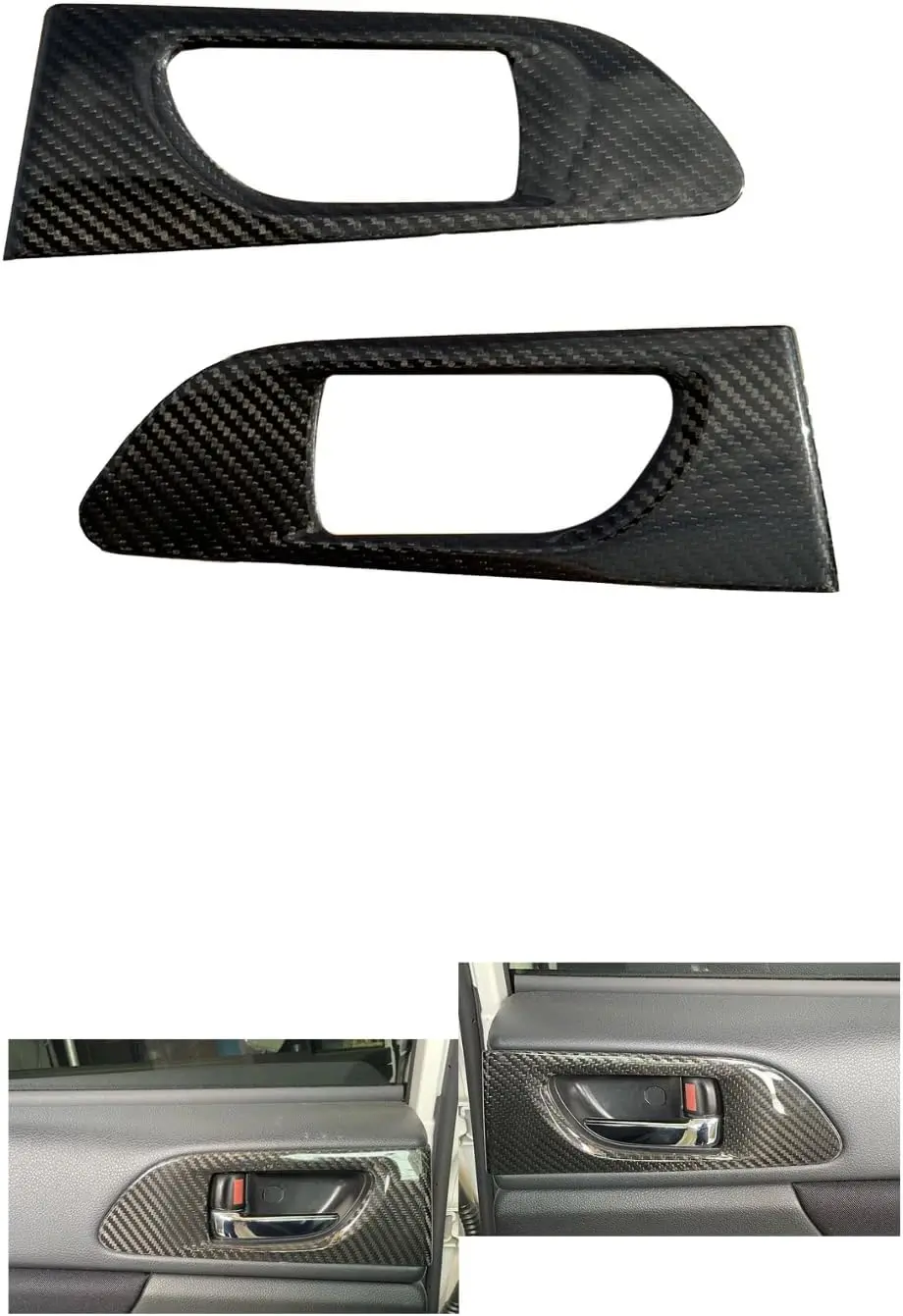 Rear Inner Door Bowl Opener Overlay Cover For Subaru Wrx/Wrx Sti 2015-2021 I Dry Carbon Fiber I Lightweight Strong With Uv-Resistant Clear Coating (1 Pair) 1