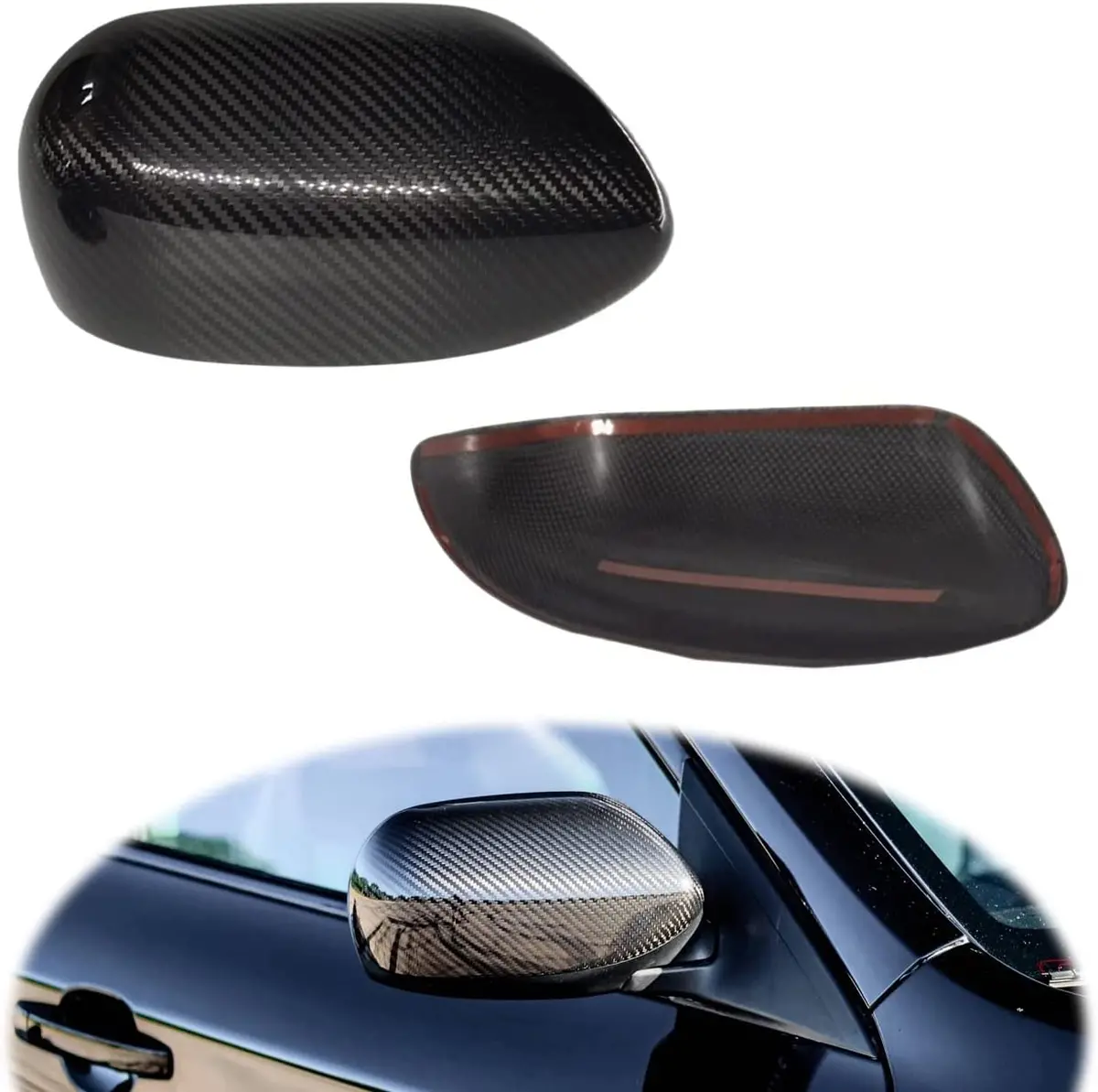 Mirror Cover Cap For Subaru Wrx Sti 2008-2014 Usdm Dry Carbon Decorative I No Turn Signal Light I Lightweight Strong With Uv-Resistant Clear Coating Perfect For An Aggressive Updated Look 2