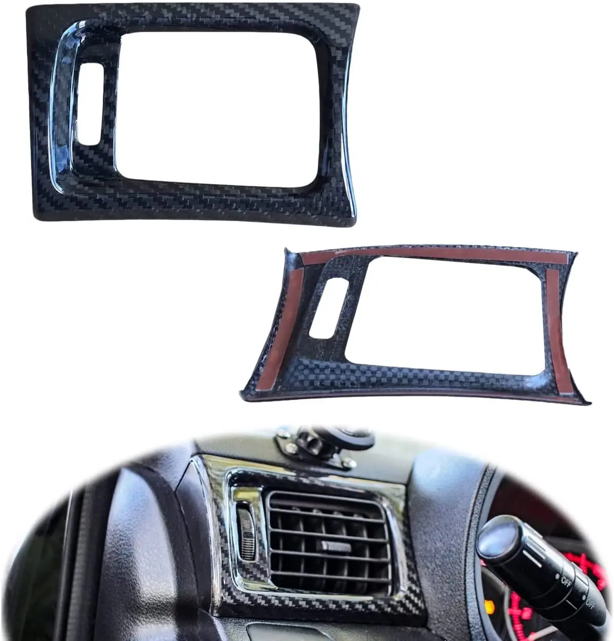 Gogocarbon Air Conditioner Vent Cover Cap For Subaru Wrx Impreza Sti 2008-2014 Sedan (Usdm) Hatchback 3K Real Dry Carbon Fiber Lightweight Strong With U-Resistant Clear Coating 1