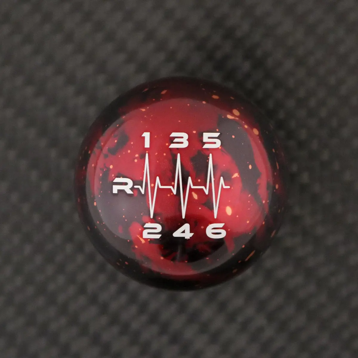 Red Cosmic Space - 6 Speed Heartbeat Engraving (Left Reverse) - Mazda Fitment 2