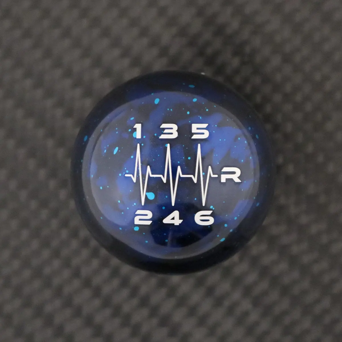 Blue Cosmic Space - 6 Speed Heartbeat Engraving (Reverse Right) - Mazda Fitment 2