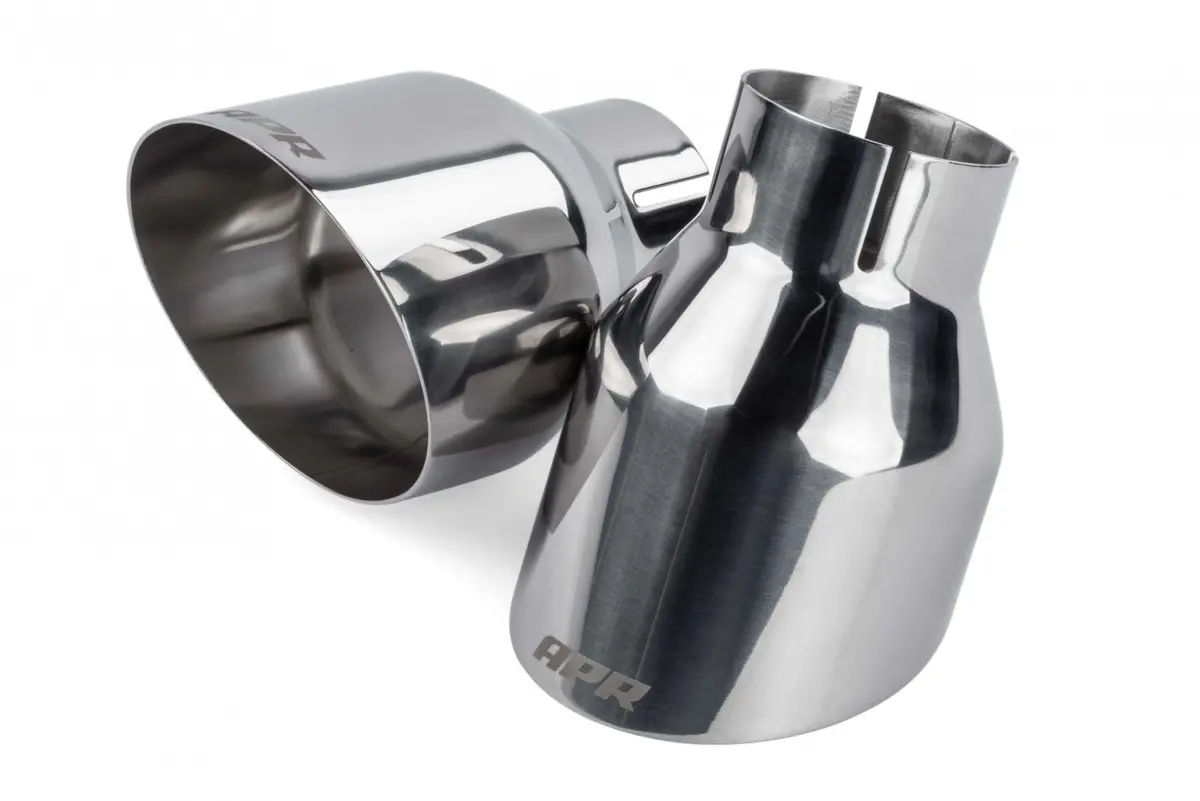 Apr Single-Walled 4" Slash-Cut Tips (Polished Silver) - Set Of 2 1