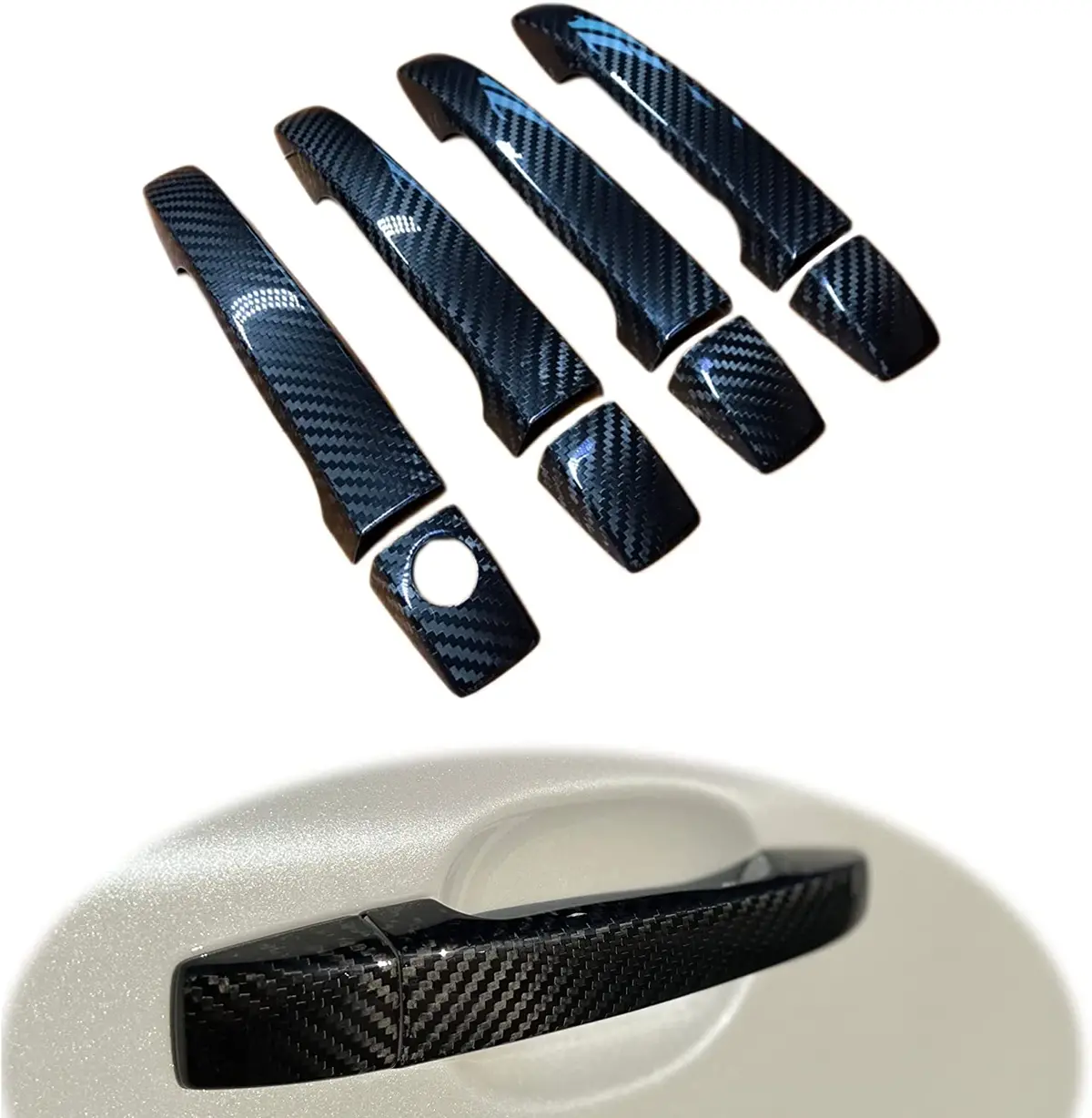 Gogocarbon Door Handle Scratch Protector Cover Cap Compatible For Subaru Wrx Sti/Sti 2008-2014 Dry Carbon Fiber Lightweight Strong With U-Resistant Clear Coating (8Pcs) 1