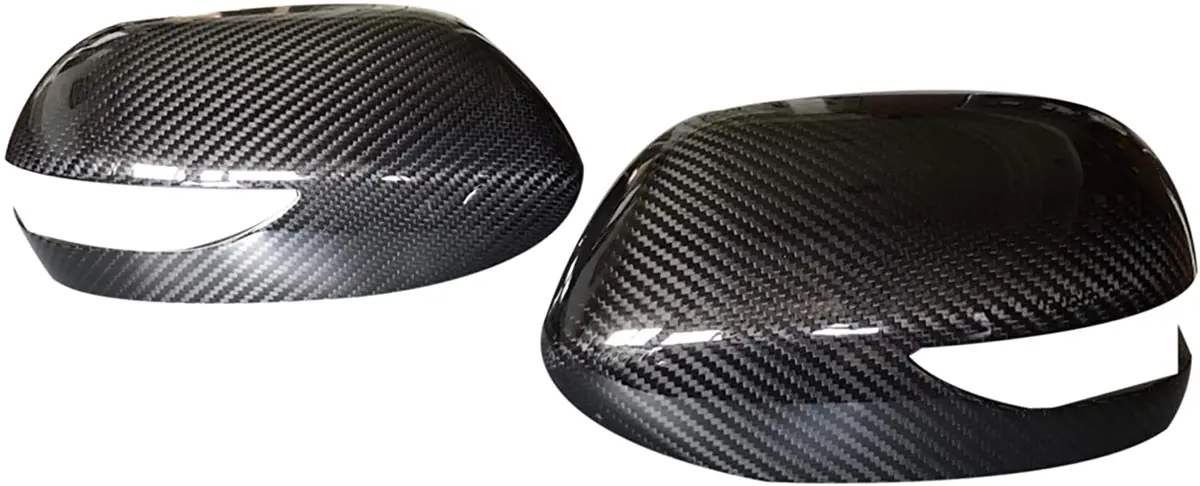 Carbon Fiber Mirror Cover Cap For Subaru Wrx Sti 2008-2014 Usdm With Blinkers Indicator Signal Light Version | Decorative Overlay Trim | Lightweight Strong With U-Resistant Clear Coating 1