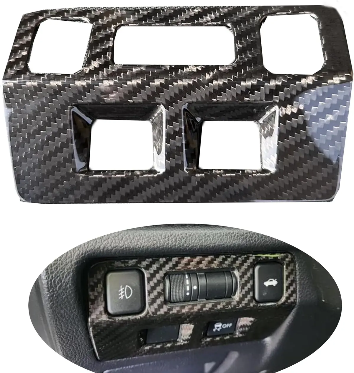 Front Inner Head Light Switch Knob Button Overlay Cover For Subaru Wrx/Wrx Sti 2015-2021 I Dry Carbon Fiber I Lightweight Strong With Uv-Resistant Clear Coating (1Pc) 1