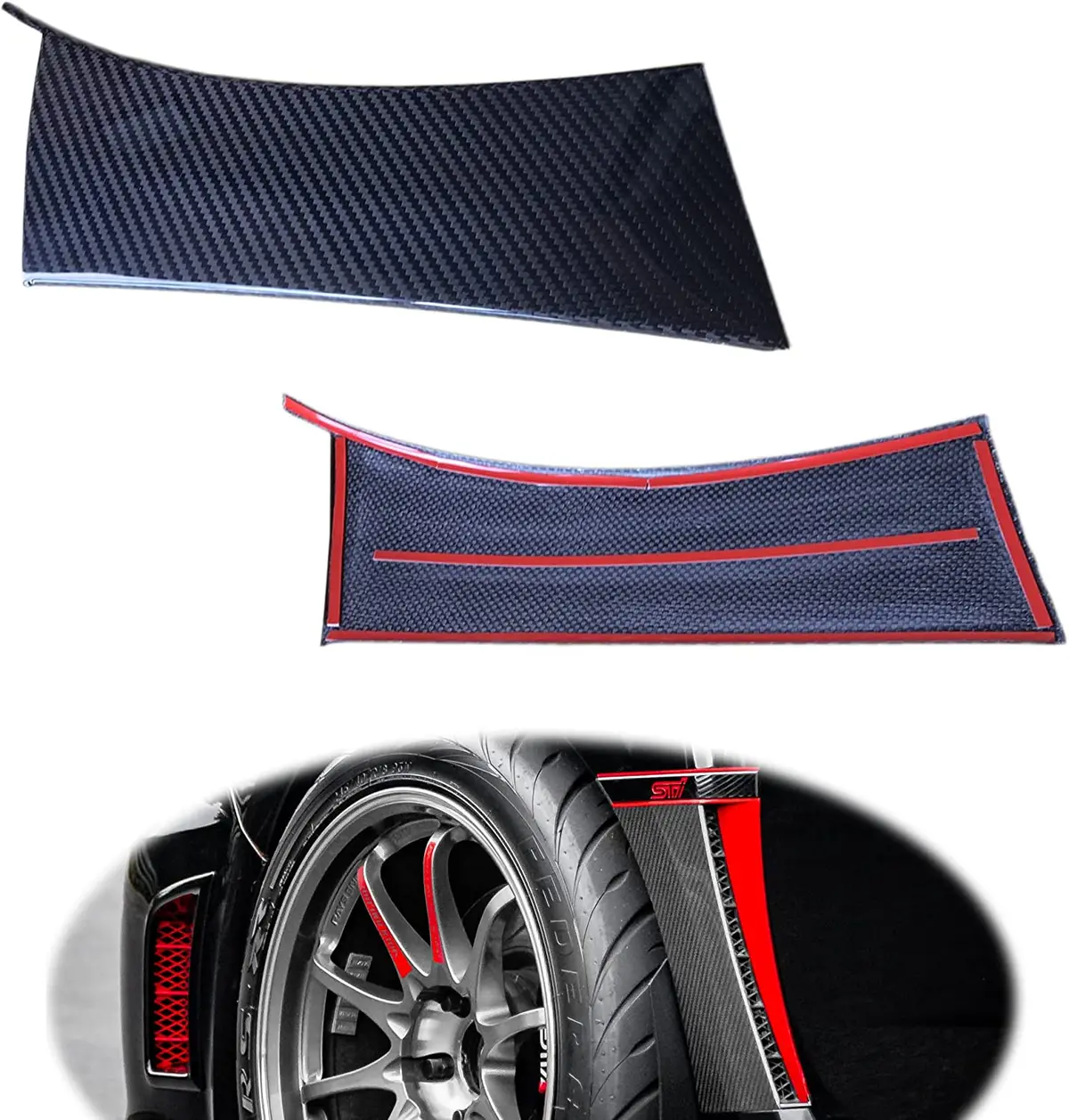 Gogocarbon Fender Add-On Cover Trim Fit For Subaru Wrx Sti/Sti 2008-2014 Real Dry Carbon | Exterior Overlay Lightweight Strong With Uv-Resistant Clear Coating Decorative Trim 1