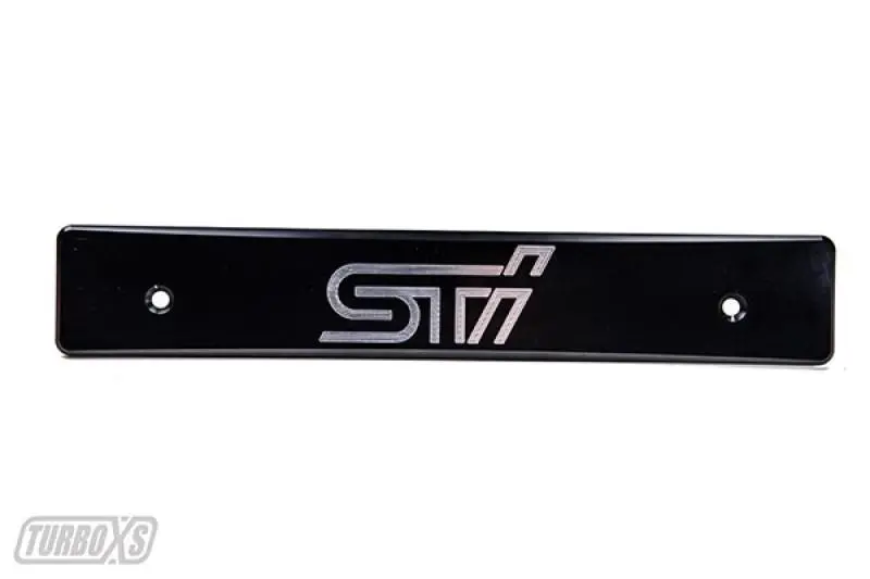 Turboxs 15-17 Subaru Wrx/Sti Billet Aluminum License Plate Delete Black Machined Sti Logo 1