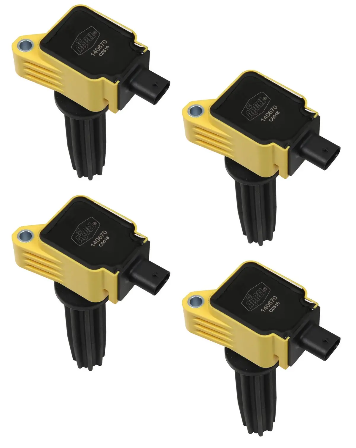 Accel Ignition Coil - Supercoil - 2012-2017 Ford Ecoboost 2.0L/2.3L - L4 - Yellow - 4-Pack 1