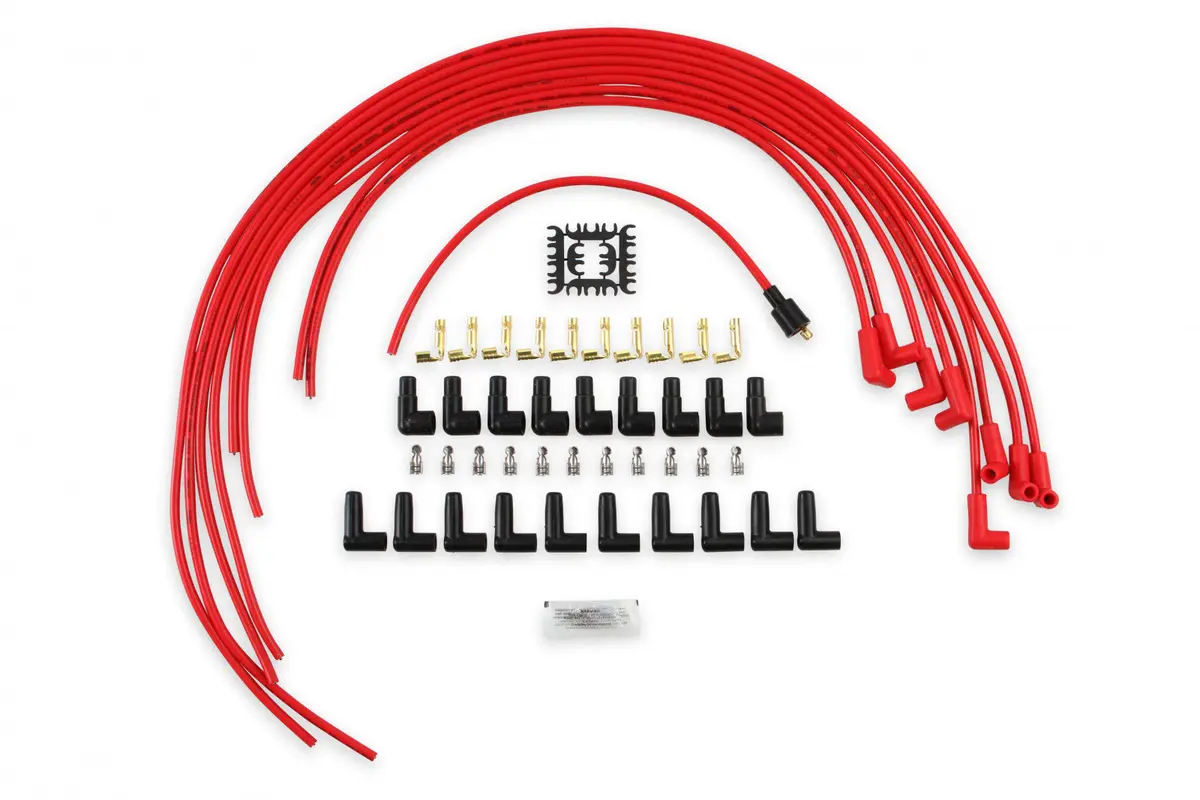 Accel Spark Plug Wire Set- 8Mm - Super Stock Universal With Graphite Core - Red Wire With Red 90 Deg Boots 1