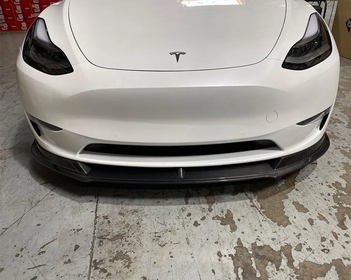 Vr Aero Carbon Fiber Front Lip Tesla Model Y 2020 1