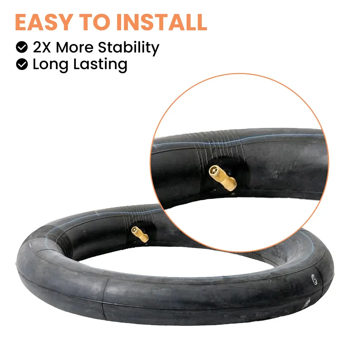 12-1/2"X2-1/4" Front Inner Tube With 45 Degree Angled Valve Stem For Swagtron Swagcycle Electric Bikes 2