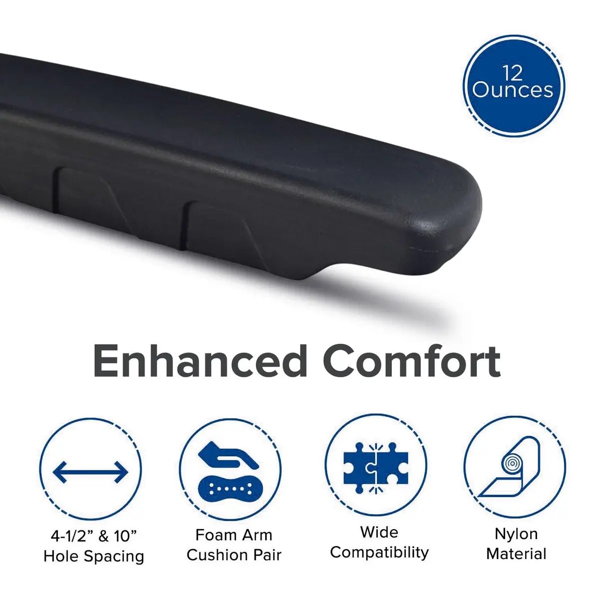 Black Vinyl Full Length Armrest Pad For The Jazzy Select Elite With The Comfort Seat (Dwr1010d439) 2