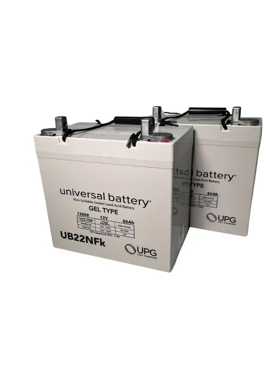 22Nf (60 Ah) 24 Volt Ub22nfk Gel Mobility Scooter & Power Chair Battery Pack With Post Terminals 1