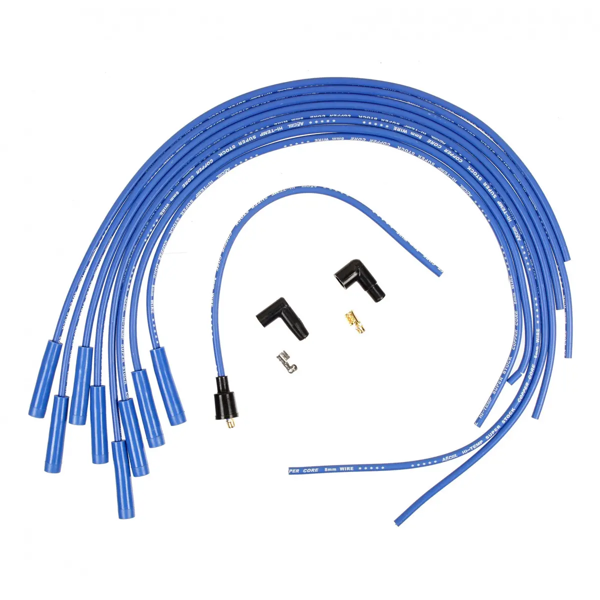 Accel Spark Plug Wire Set - Super Stock - Copper Spiral Core - 8Mm - Blue 1