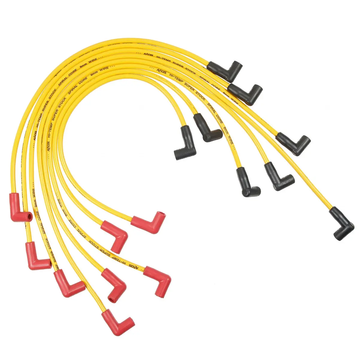 Accel Spark Plug Wire Set - 90 Deg Boots - Yellow 1