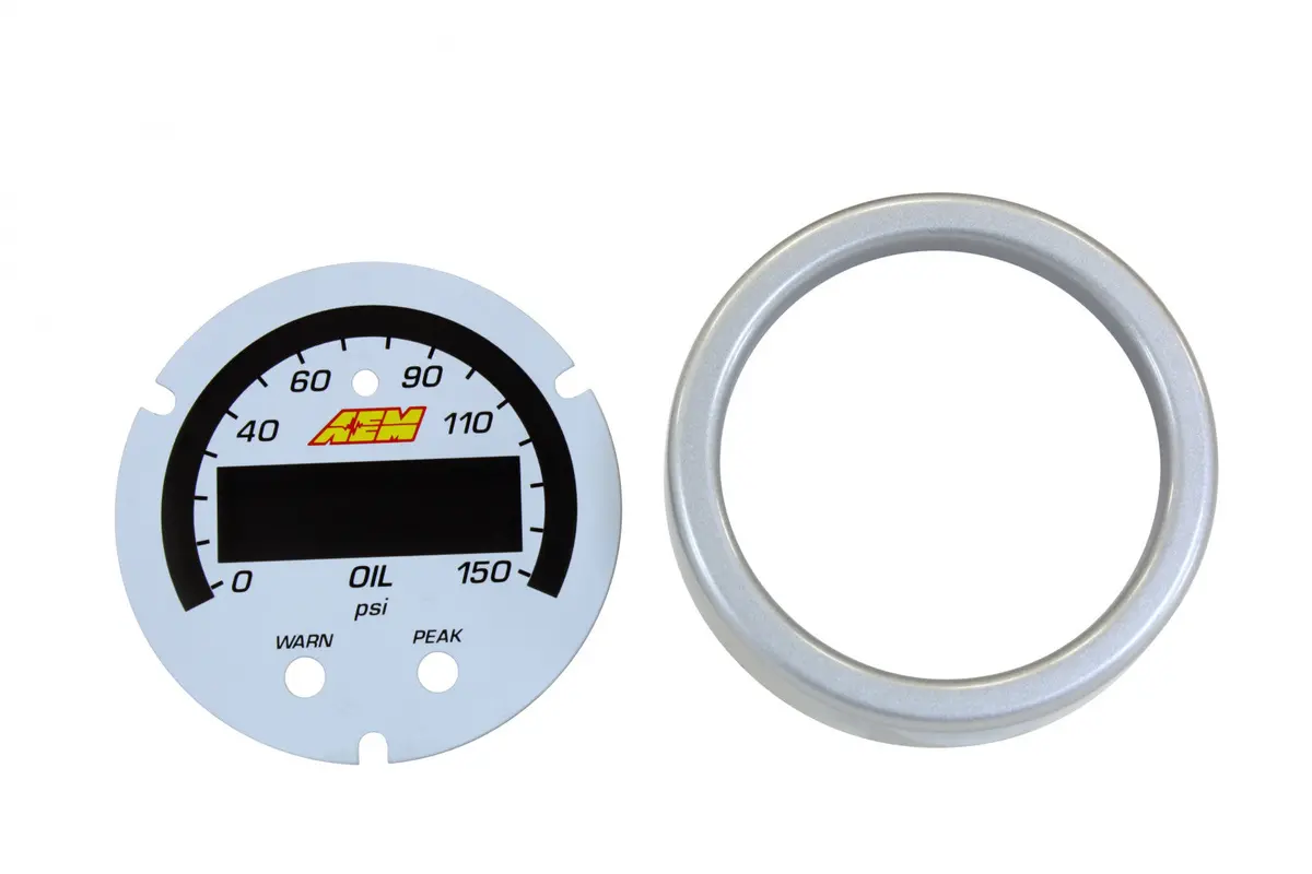 Aem X-Series Oil Pressure Gauge 0-150Psi / 0-10Bar Black Bezel & Black Faceplate 1