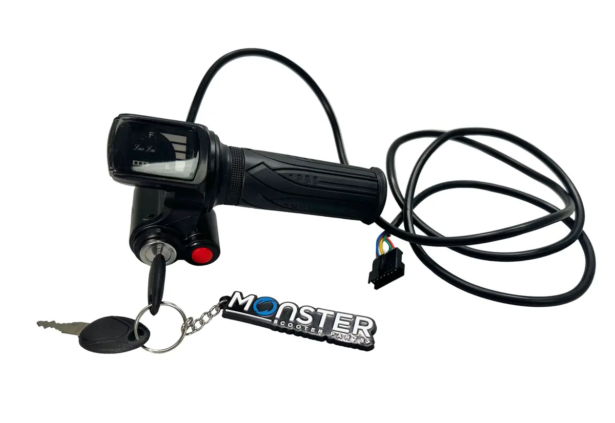 48 Volt Throttle With 7 Wire Connector, Keyswitch, And Keys For The Caroma Z2 Electric Scooter 1