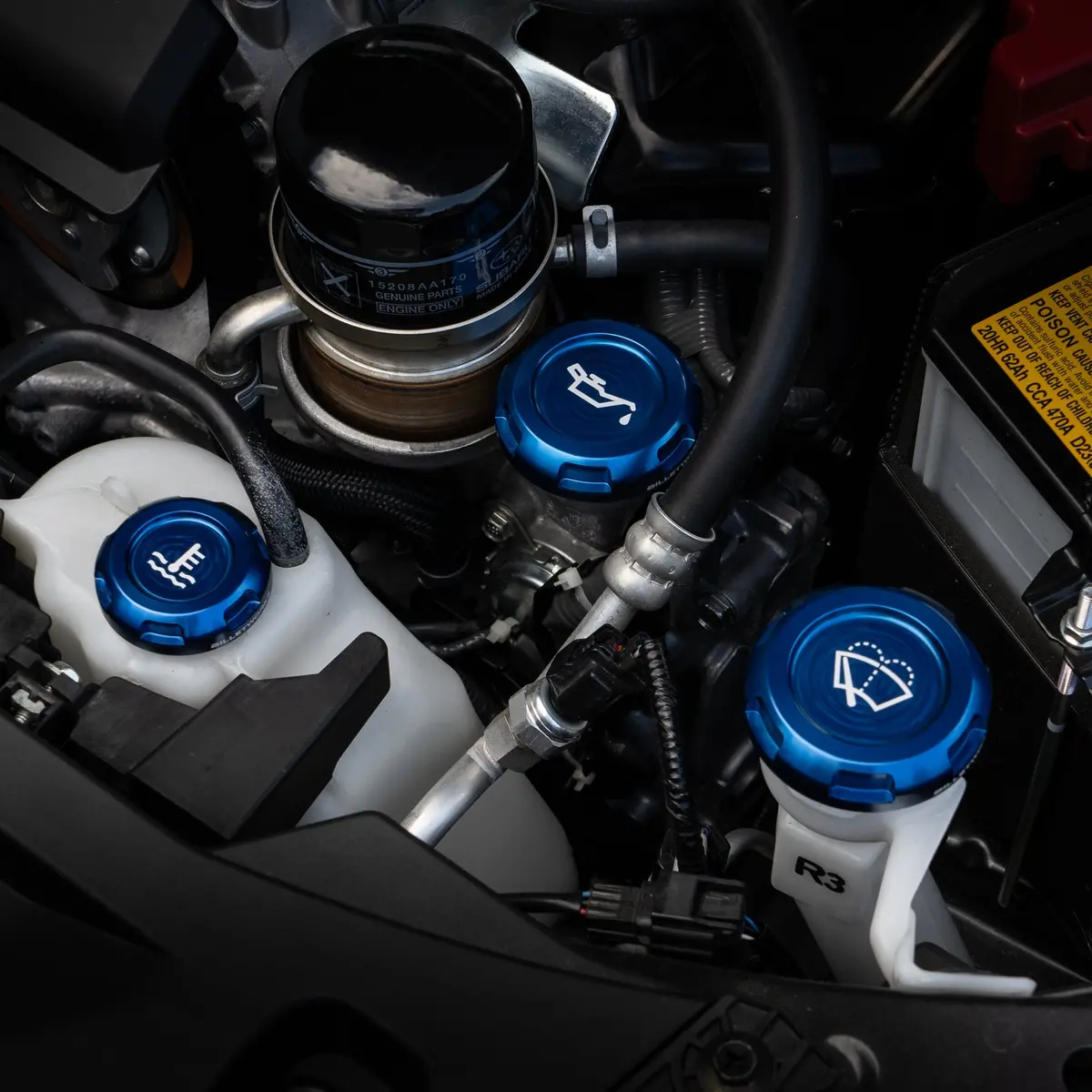 Engine Bay Caps - Zero Series - Fluid Engravings - 2013-20 & 2022+ Brz/Frs/86 4
