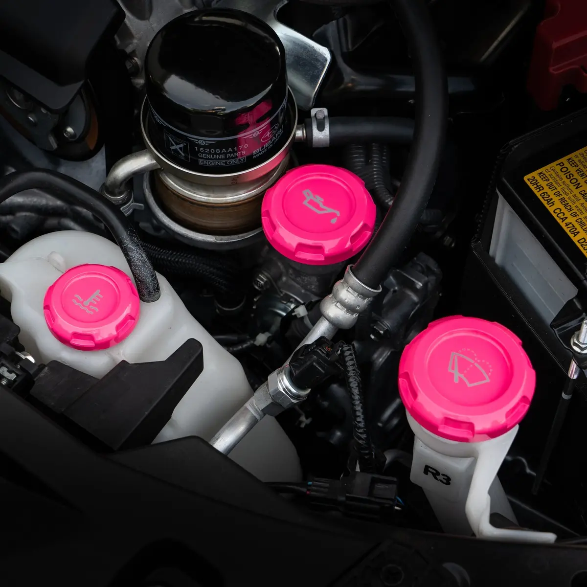 Engine Bay Caps - Zero Series - Fluid Engraving - 2013+ Crosstrek 18