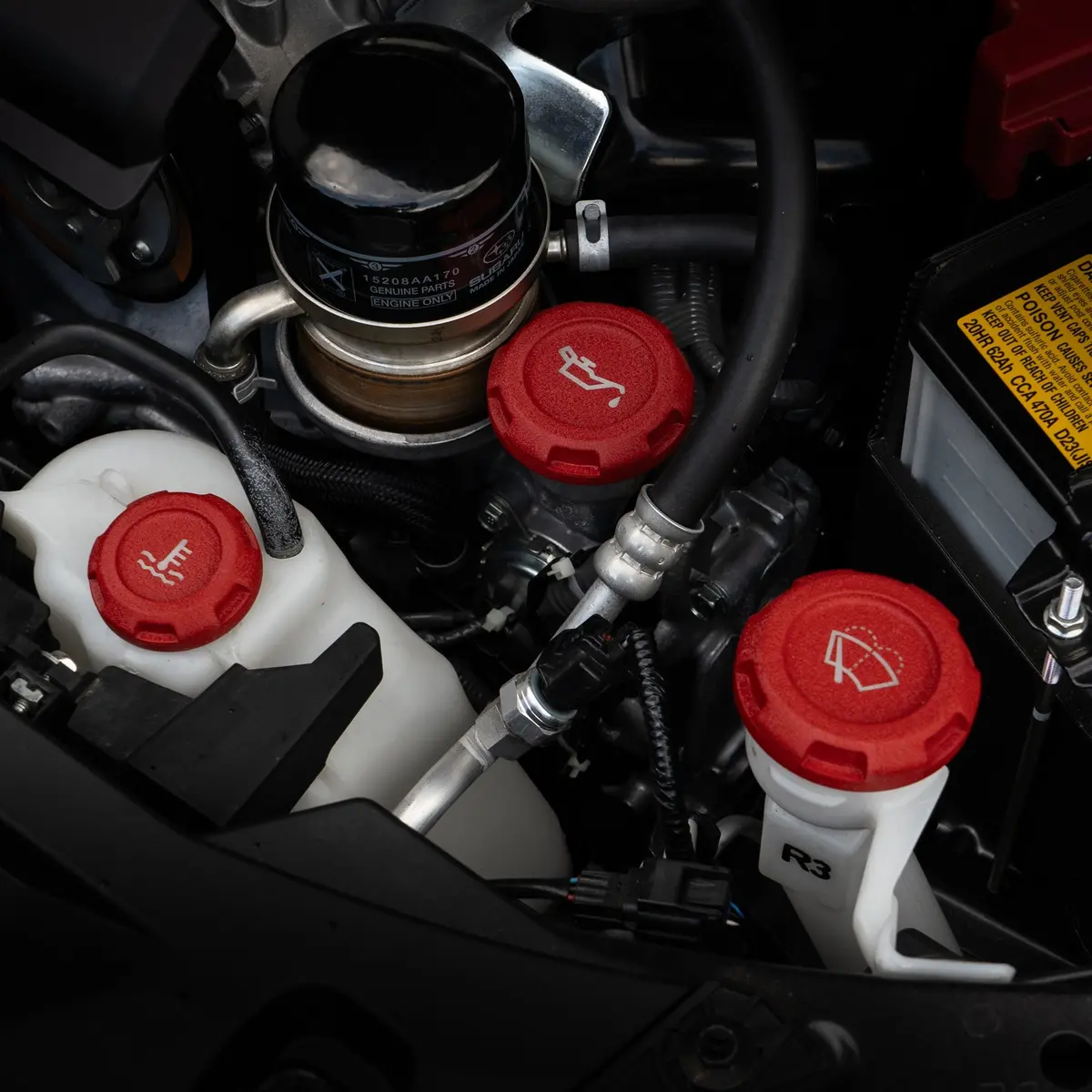 Engine Bay Caps - Zero Series - Fluid Engravings - 2013-20 & 2022+ Brz/Frs/86 14